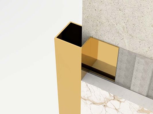 Helder Gouden Roestvrij staal buiten Hoekversiering 2.5m
