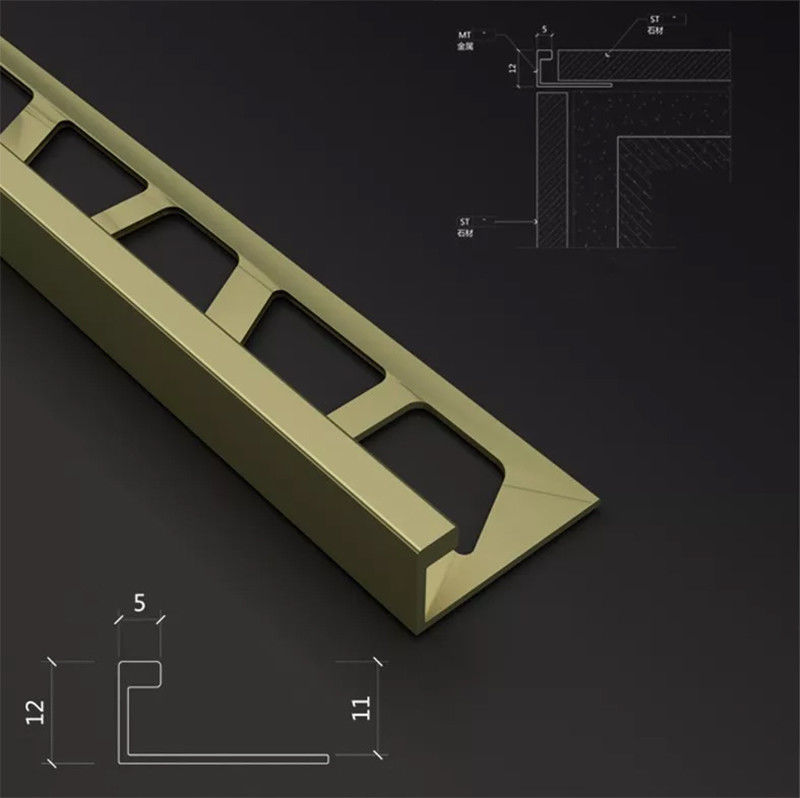 Van het aluminium-magnesium van de de Strokentegel Legeringsprofiel Right-Angle Sluitende de Randversiering