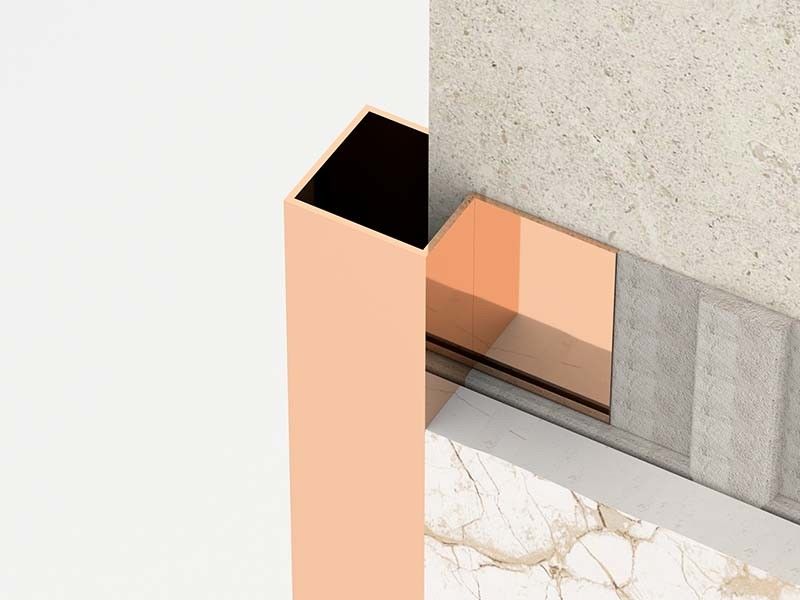Helder Gouden Roestvrij staal buiten Hoekversiering 2.5m