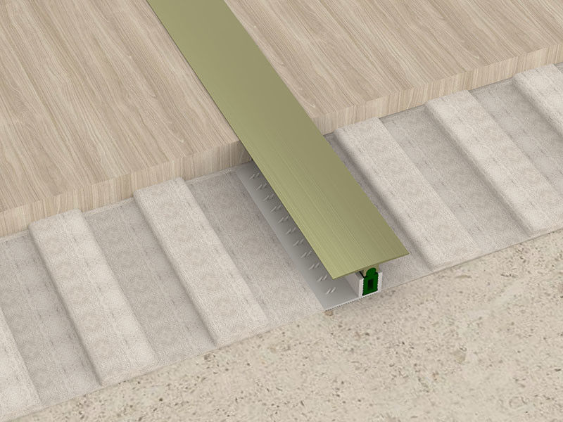 Houten van de het Aluminiumovergang van de Vloerdecoratie de Strookt Gevormd Metaal