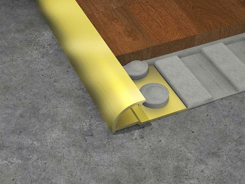Van de de Overgangsstrook van de messingsvloer van de het Messingstegel Versiering 8mm het Houten Vloer het Eindigen Sluiten