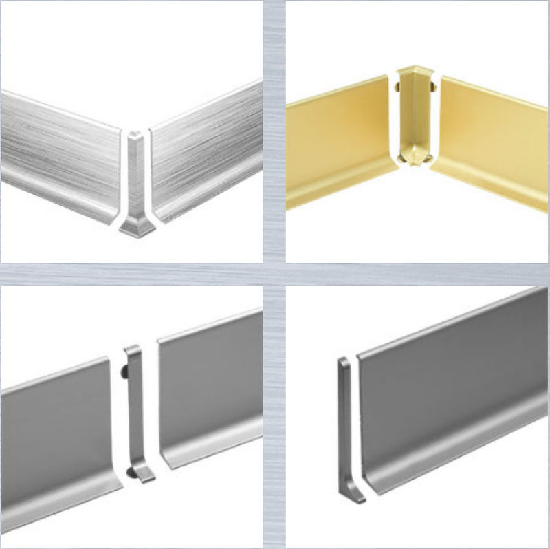 Zelfklevend Aluminium het Begrenzen Profiel 60mm de Gebogen Begrenzende Raad van Metaalcoved