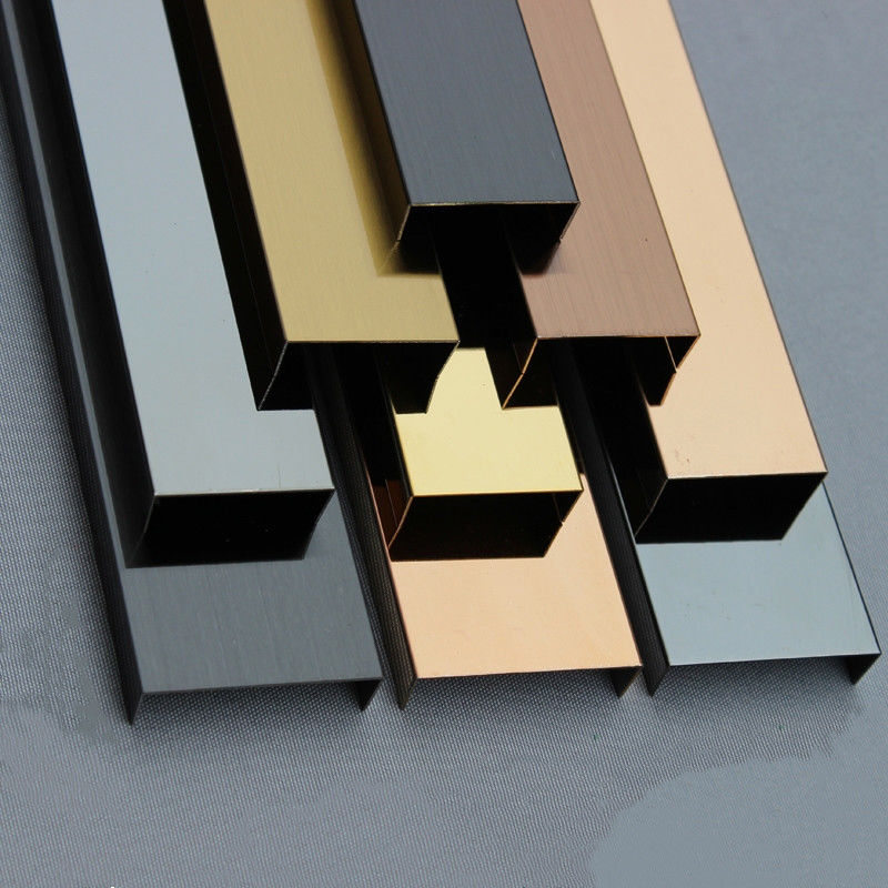 Gouden Kanaal 15mm van Aluminiumu van de de Randversiering van de Badkamerstegel van de het Metaaltegel de Versieringsstroken